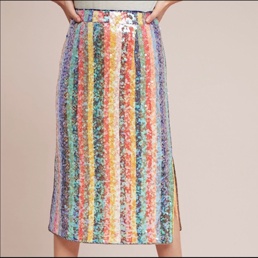 Maeve Rainbow Sequin Skirt